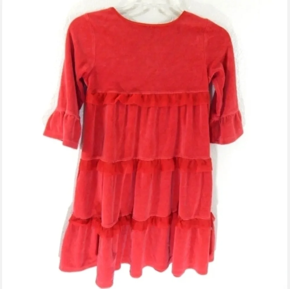 Hanna Andersson Velour Mesh Ruffle Dress